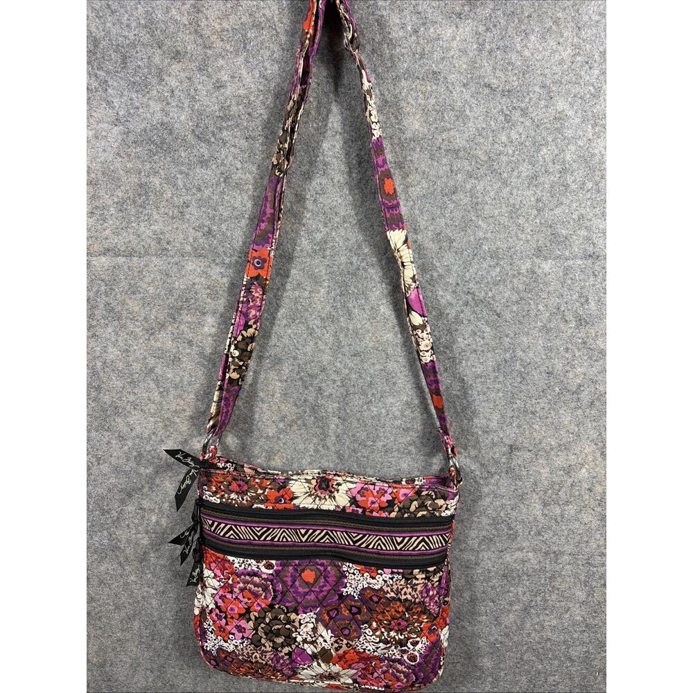 Vera Bradley Rosewood‎ Crossbody Bag Floral Zip Pockets Quilted Lightweight